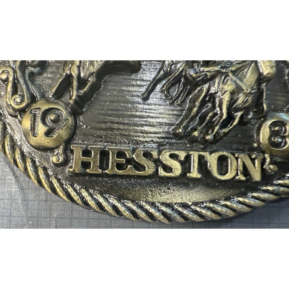 1980 Hesston National Finals Rodeo Belt Buckle NFR Brass Vintage - Picture 7 of 12